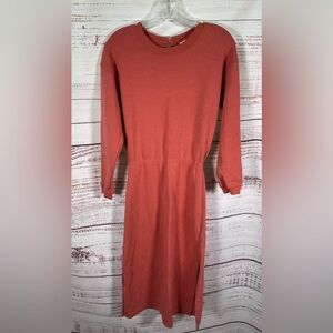Sezane Terry Cloth Coral Midi Dress Size XS
